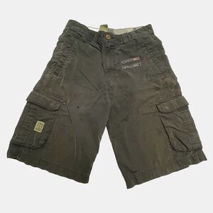 VTG JNCO Cargo Shorts Black Skull Skater Oversized Utility 90's Y2K Youth Sz. 16